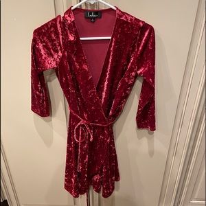 red velvety dress